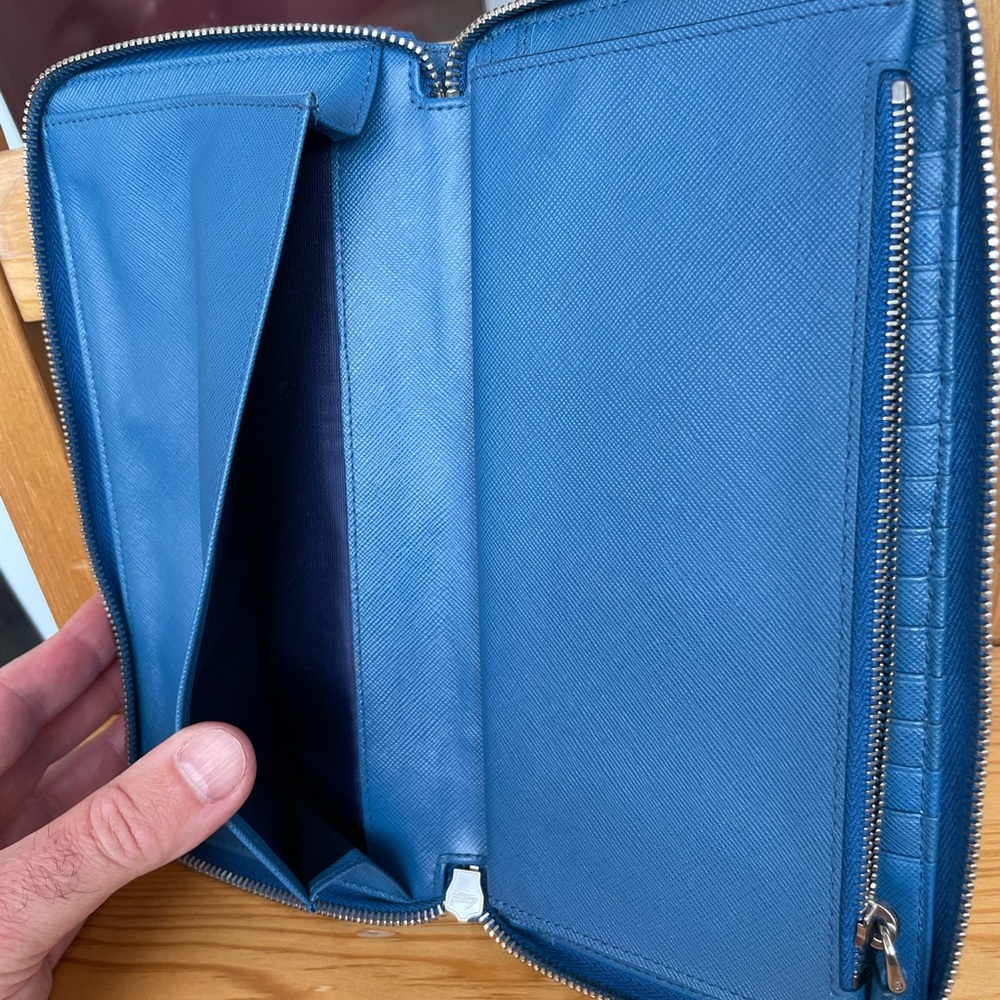 Prada unisex saffiano leather travel wallet - Picture 8 of 14